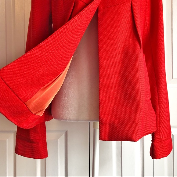 Jonesy Red Lightweight Long Sleeve Toggle Button Jacket Med - Picture 10 of 16